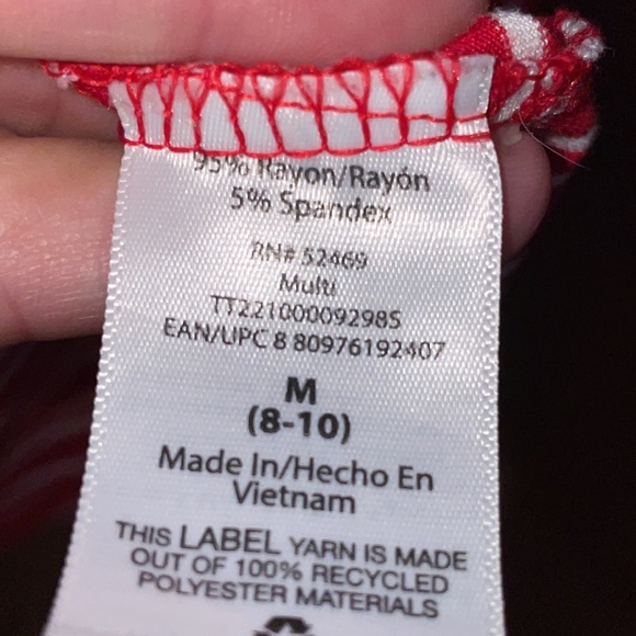 •TIME & TRU•RED/WHITE STRIPED TANK TOP T-SHIRT DRESS SIZE MEDIUM (8-10) EUC - Picture 9 of 10